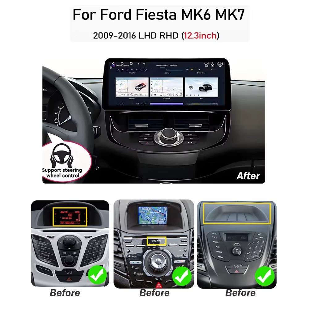 12.3인치 - 포드 피에스타 MK6 MK7 (2009 - Ddr5 8Gb 리뷰 및 가격